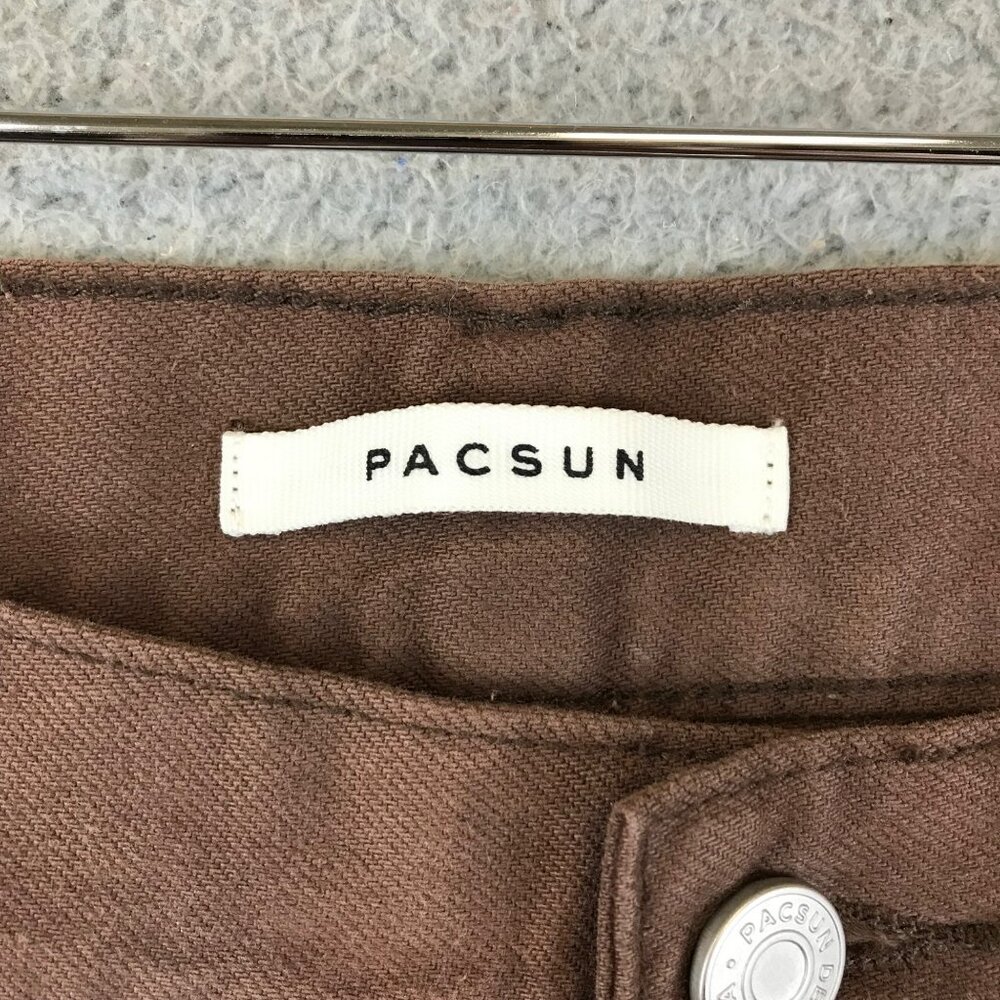 New Pac Sun Baggy 90s‎ Cargo Utility Pants Brown wide leg size 26 - Picture 3 of 16